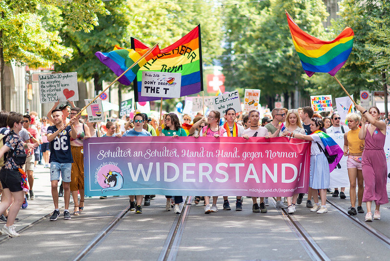 Gruppe der Milchjugend an der Pride-Demo
