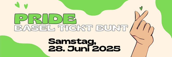 Banner Pride Basel tickt bunt